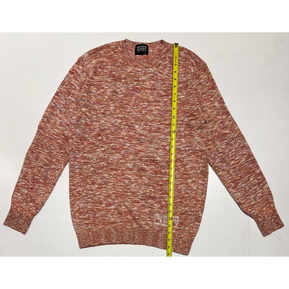 Scotch & Soda‎ Mens Space Dye Knit Crewneck Sweater Orange Red Melange Size M